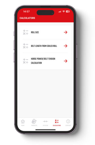 MyBelt App screen example
